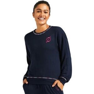 Peloton | Women's Navy Blue Scoop Neck Sleepover Sweatshirt (Size Large)